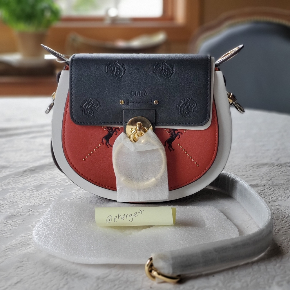 NWT Chloe Small Tess Bag with Embroidered Horses